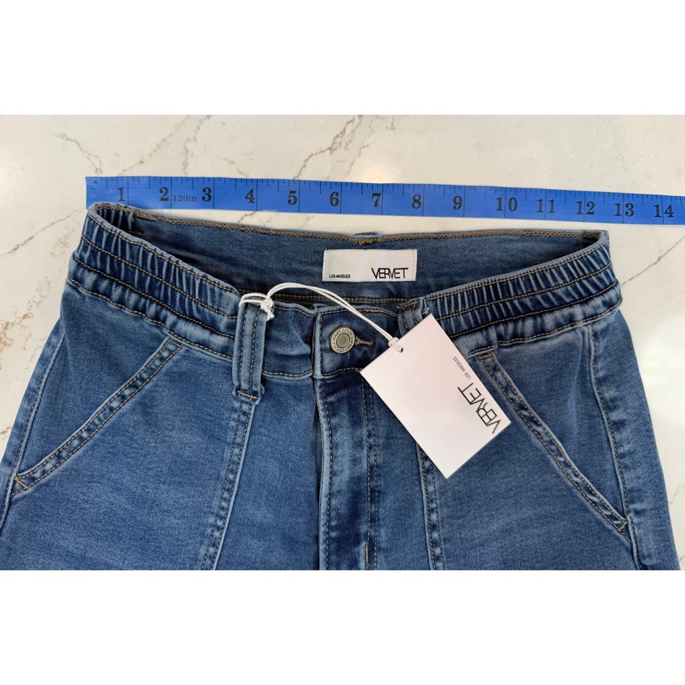 Vervet Los Angeles Womens Wide Leg Cuff Jeans Medium Wash Size 26 - Picture 5 of 10